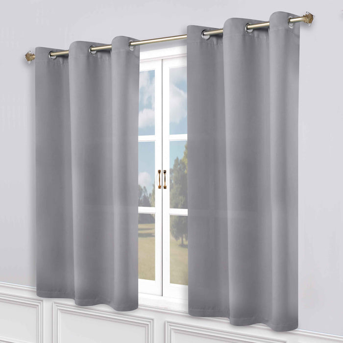 Solid Machine Washable Room Darkening Blackout Curtains, Set of 2