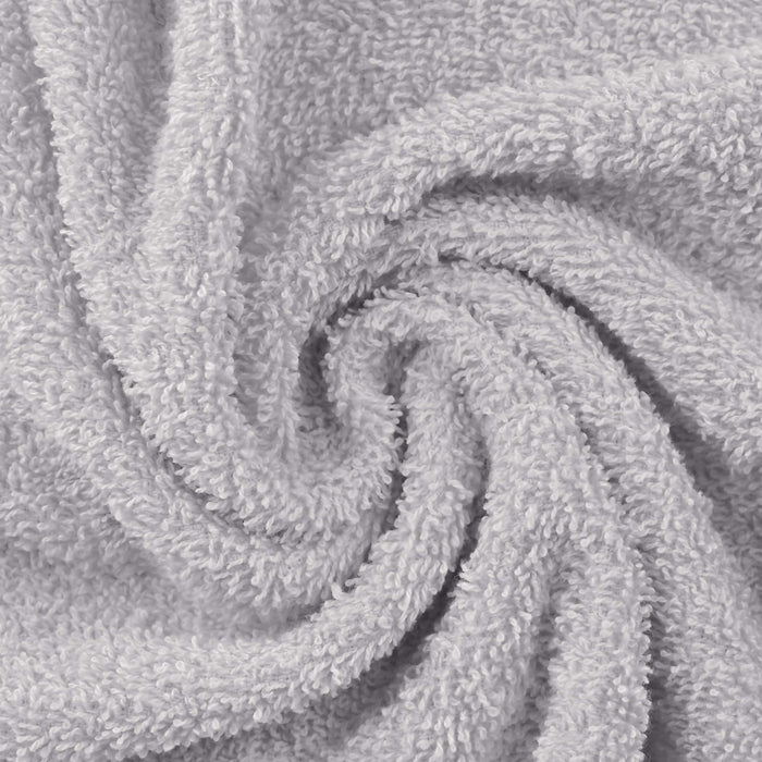 Cotton Eco Friendly 12 Piece Solid Face Towel Set - Silver