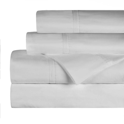 Organic Cotton 300 Thread Count Percale Deep Pocket Fitted Bed Sheet - Silver