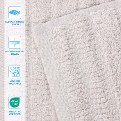 Mika Smart Twist Cotton Solid Vertical Ribbed Bath Towels, Set of 2 - Blue Nile Mills