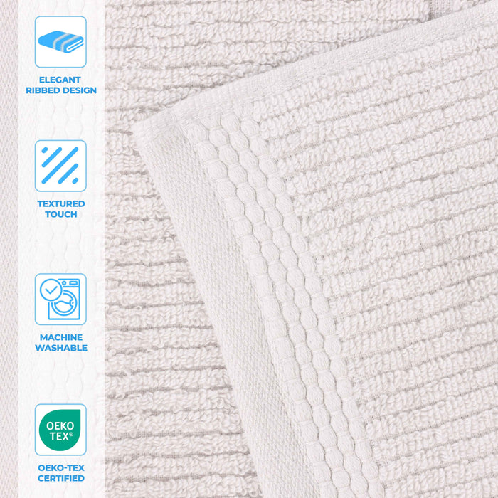 Milo Smart Twist Cotton Solid Ribbed Design 6 Piece Towel Set