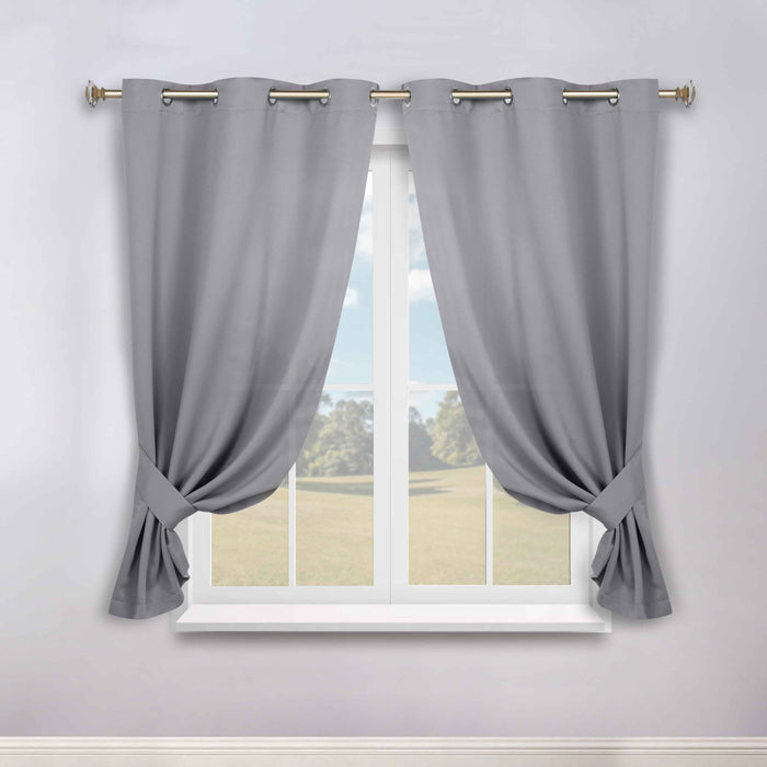 Solid Machine Washable Room Darkening Blackout Curtains, Set of 2