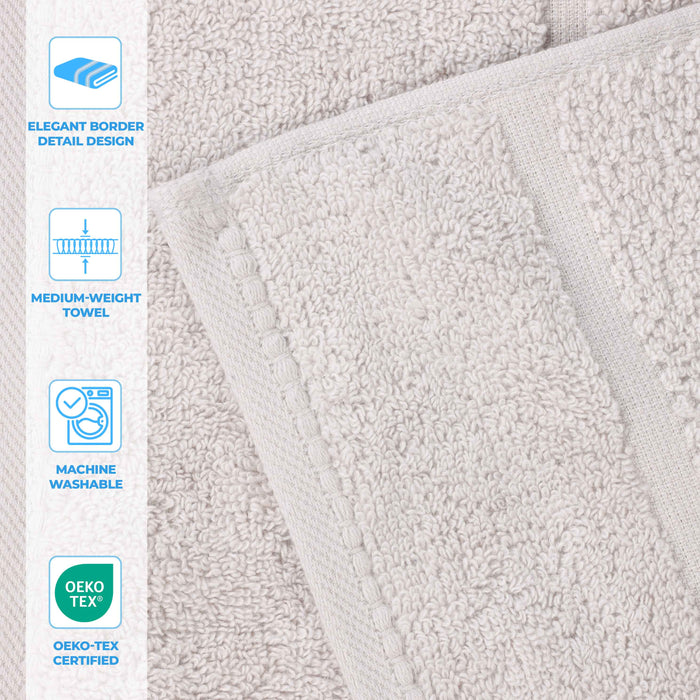 Mile Smart Twist Cotton Solid Broad Border Bath Towels, Set of 2