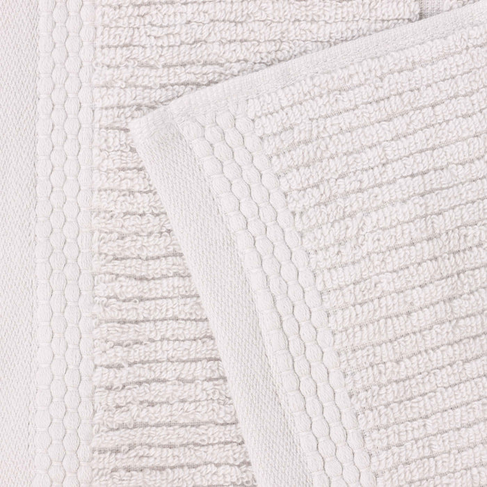 Milo Smart Twist Cotton Solid Ribbed Design 3 Piece Towel Set