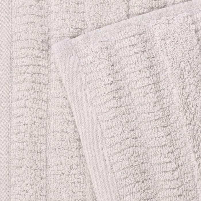 Mika Smart Twist Cotton Solid Vertical Ribbed 9 Piece Towel Set