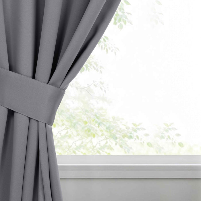 Solid Machine Washable Room Darkening Blackout Curtains, Set of 2