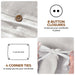 Cotton Linen Blend Solid 3-Piece Duvet Cover Set - Silver 
