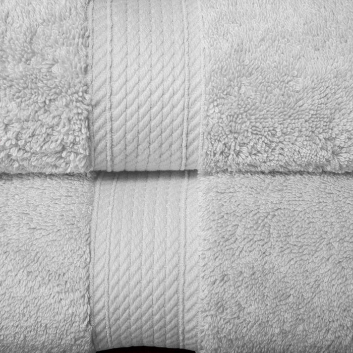 Egyptian Cotton Pile Plush Heavyweight Hand Towel Set of 4 - Silver
