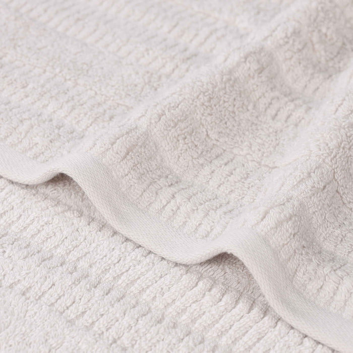 Mika Smart Twist Cotton Solid Vertical Ribbed Bath Towels, Set of 2