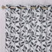 Leaves Grommet Room Darkening Blackout Curtains, Set of 2 - Silver-Black