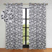 Leaves Grommet Room Darkening Blackout Curtains, Set of 2 - Silver-Black