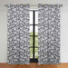 Leaves Grommet Room Darkening Blackout Curtains, Set of 2 - Silver-Black