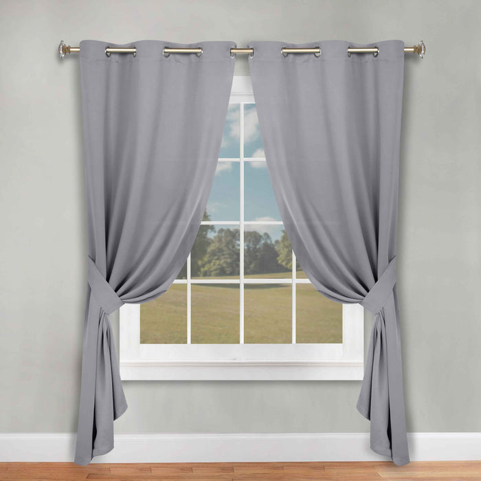 Solid Machine Washable Room Darkening Blackout Curtains, Set of 2