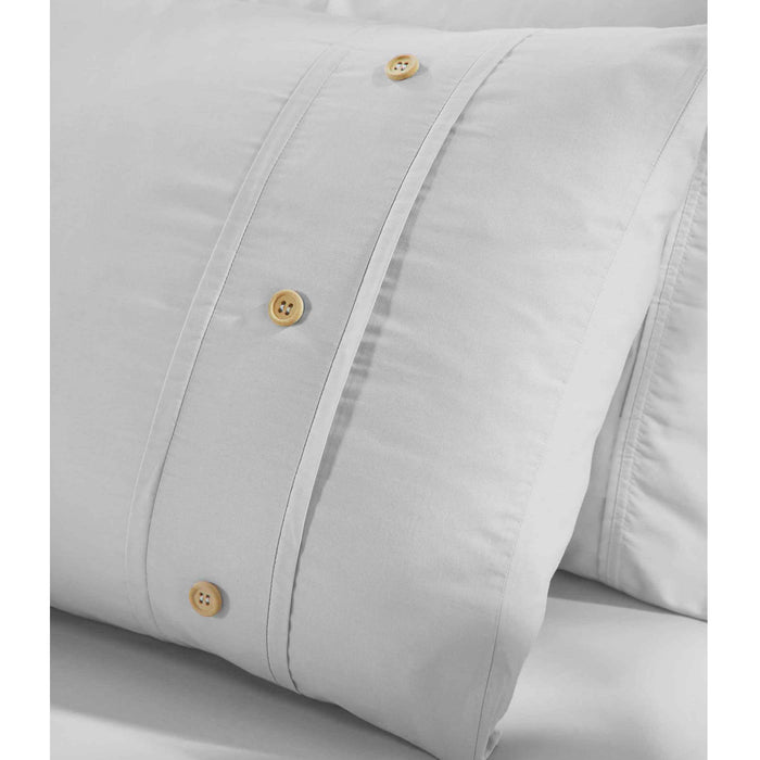 Gina Organic Cotton 300 Thread Count Percale 3-Piece Duvet Cover Set - Silver