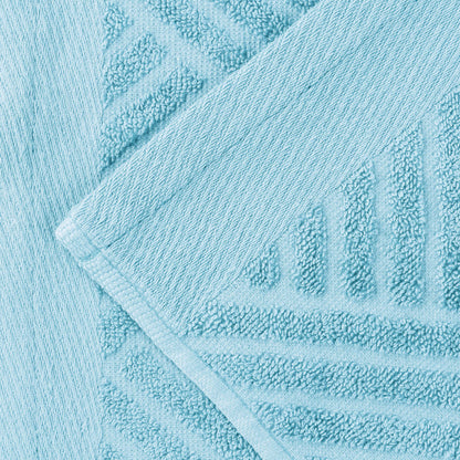 Basketweave Egyptian Cotton Jacquard 3 Piece Assorted Towel Set - Blue Nile Mills