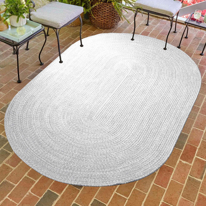 Reversible Braided Area Rug Two Tone Indoor Outdoor Rugs