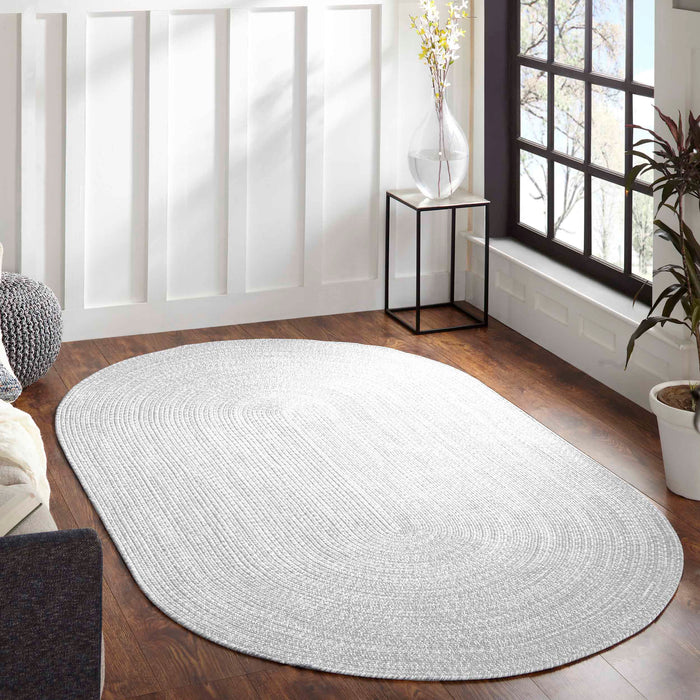 Reversible Braided Area Rug Two Tone Indoor Outdoor Rugs - Slate