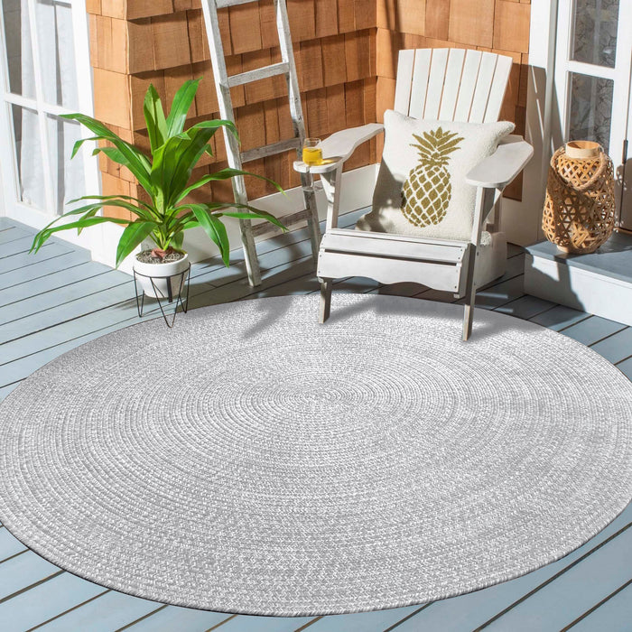 Reversible Braided Area Rug Two Tone Indoor Outdoor Rugs