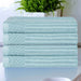 Soho Ribbed Textured Cotton Ultra-Absorbent Bath Towel Set of 4 - SlateBlue