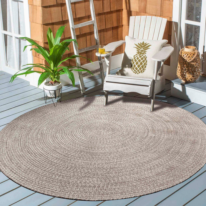 Reversible Braided Area Rug Two Tone Indoor Outdoor Rugs - Slate/White