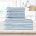 Soho Ribbed Textured Cotton Absorbent Hand and Bath Towel Set - SlateBlue