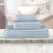 Soho Ribbed Textured Cotton Ultra-Absorbent 3-Piece Assorted Towel Set - SlateBlue