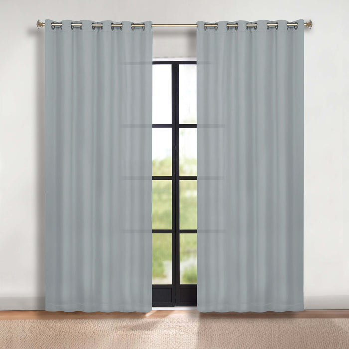 Solid Machine Washable Room Darkening Blackout Curtains, Set of 2 - SlateBlue