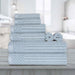 Cotton Ribbed Textured Medium Weight 8-Piece Towel Set - SlateBlue