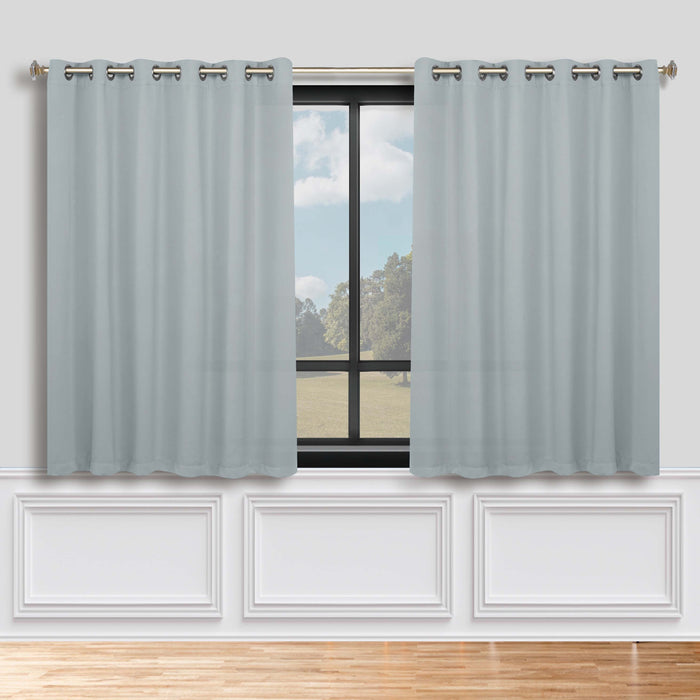 Solid Machine Washable Room Darkening Blackout Curtains, Set of 2 - SlateBlue