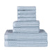 Cotton Ribbed Textured Medium Weight 8-Piece Towel Set - SlateBlue