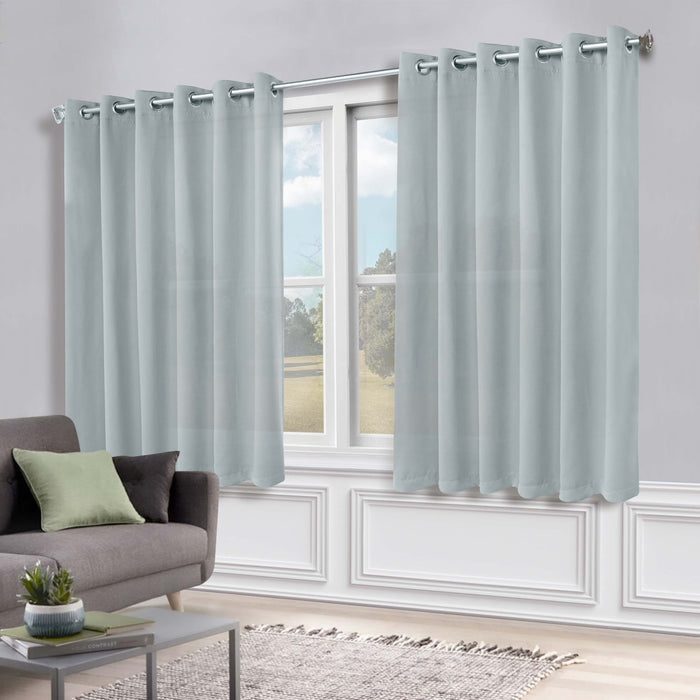 Solid Machine Washable Room Darkening Blackout Curtains, Set of 2 - SlateBlue