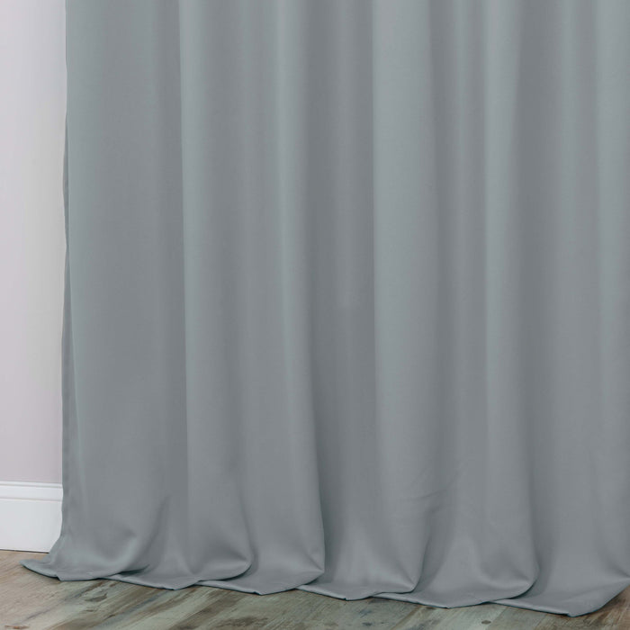 Solid Machine Washable Room Darkening Blackout Curtains, Set of 2 - SlateBlue