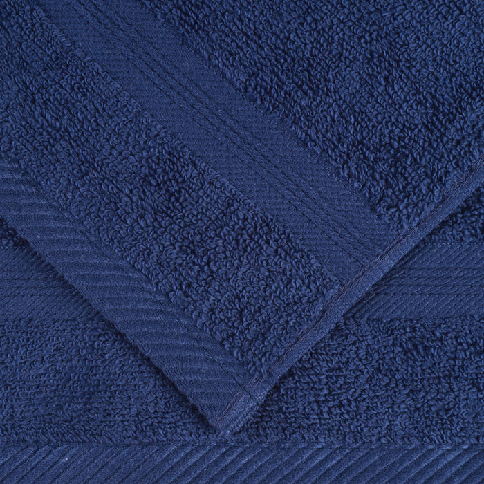 Smart Dry Zero Twist Cotton 4 Piece Bath Towel Set - Navy Blue