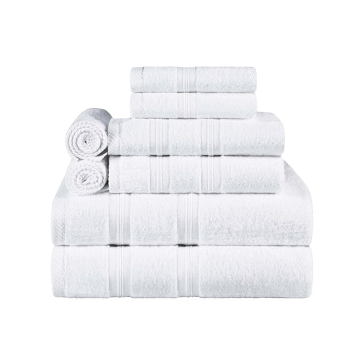 Smart Dry Zero Twist Cotton 8-Piece Assorted Towel Set - White