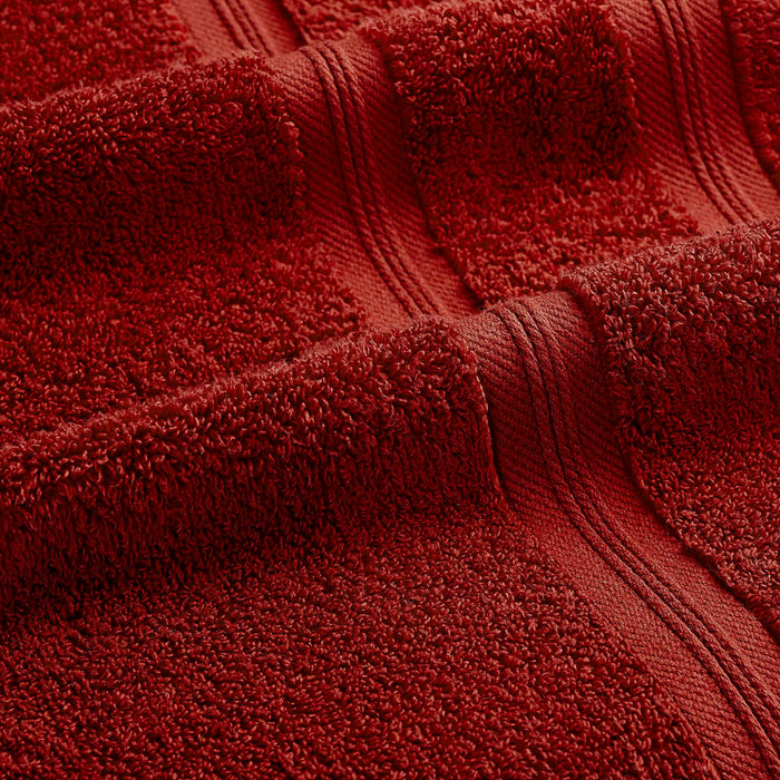 Smart Dry Zero Twist Cotton 6-Piece Assorted Towel Set - Crimson