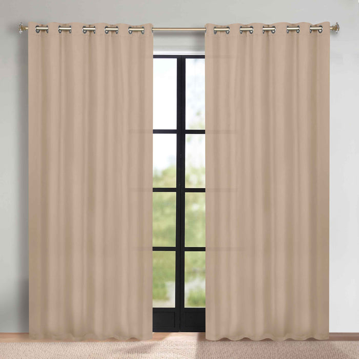 Solid Machine Washable Room Darkening Blackout Curtains, Set of 2 - SmokedAsh