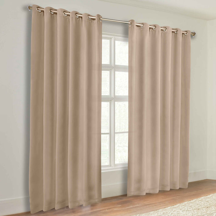 Solid Machine Washable Room Darkening Blackout Curtains, Set of 2 - SmokedAsh