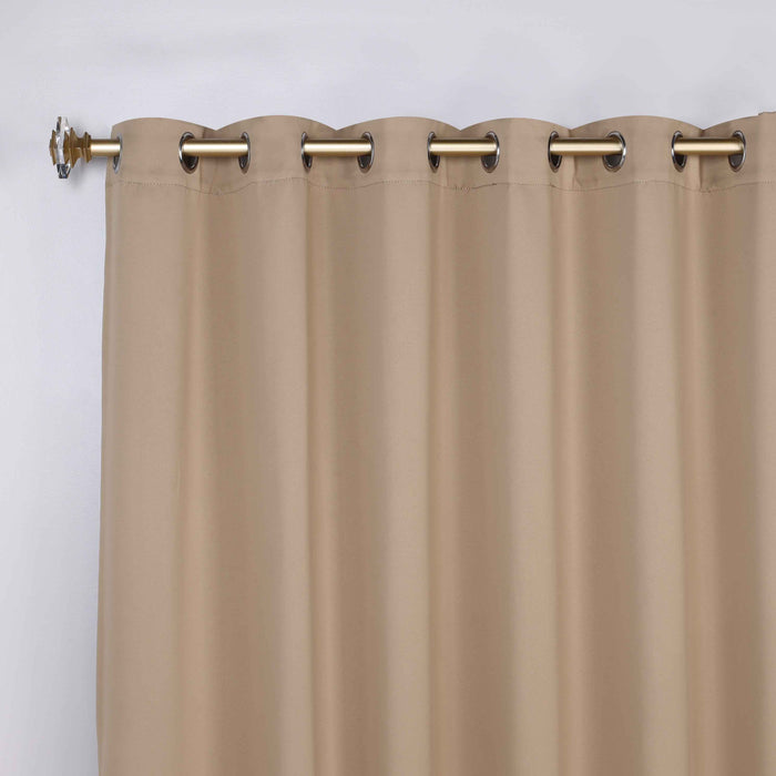 Solid Machine Washable Room Darkening Blackout Curtains, Set of 2 - SmokedAsh