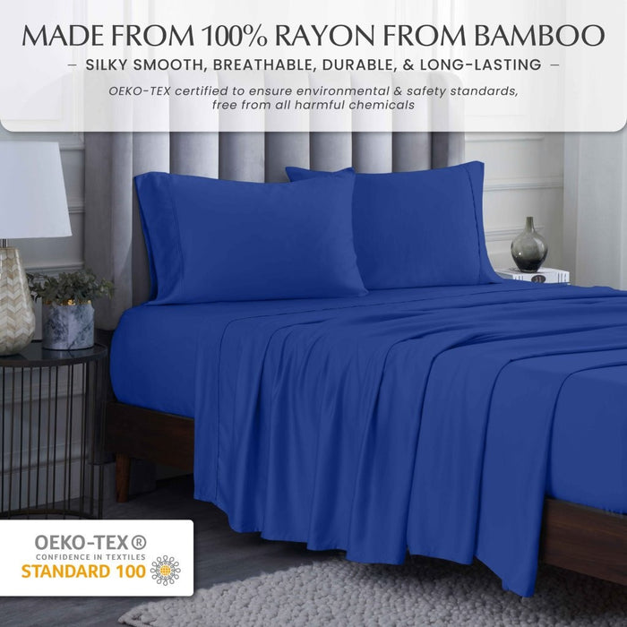 300 Thread Count Rayon From Bamboo Solid Deep Pocket Sheet Set