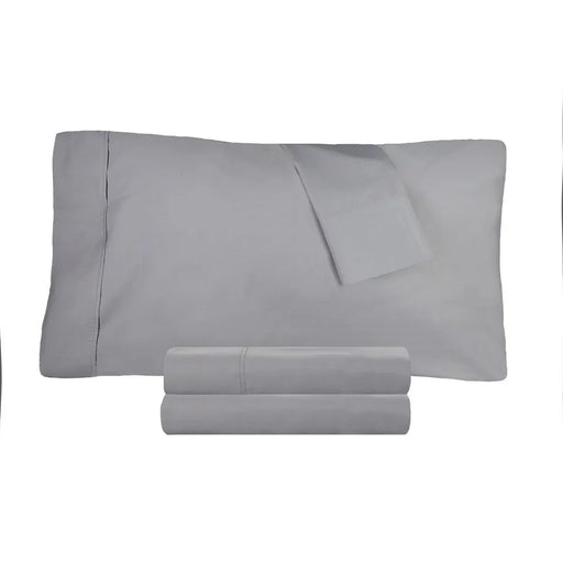 300 Thread Count Cotton Percale Solid Pillowcase Set  - Smoked Pearl