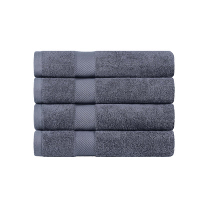 Kendell Egyptian Cotton 4 Piece Bath Towel Set with Dobby Border - Blue Nile Mills