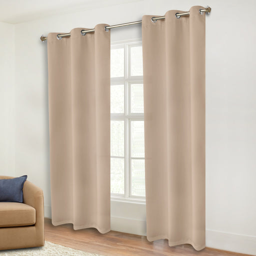 Solid Machine Washable Room Darkening Blackout Curtains, Set of 2 - SmokeyAsh