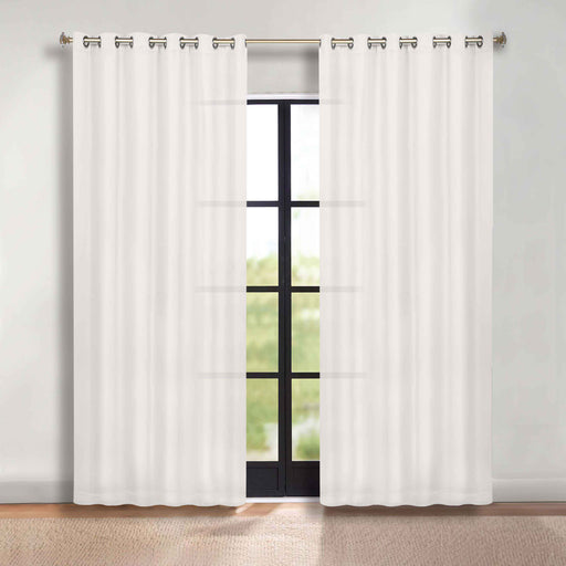 Solid Machine Washable Room Darkening Blackout Curtains, Set of 2 - SnowWhite