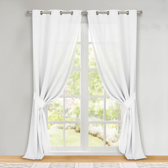 Solid Machine Washable Room Darkening Blackout Curtains, Set of 2