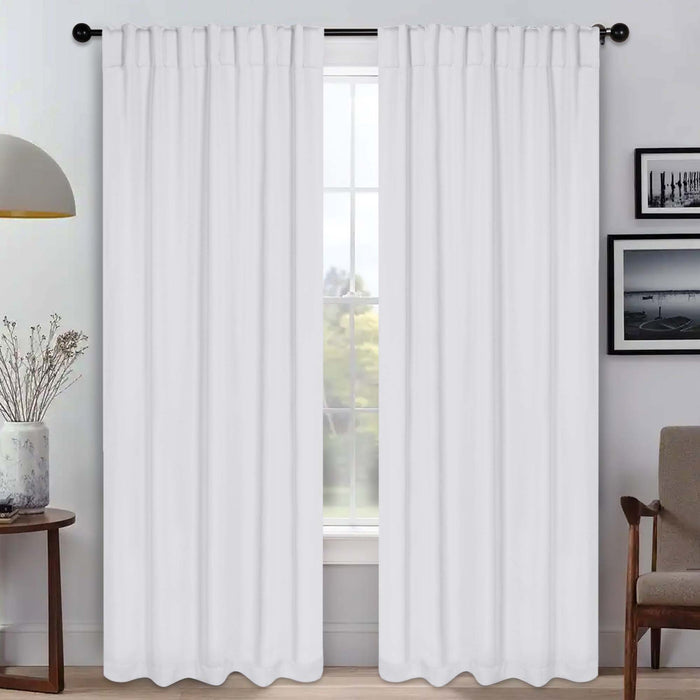 Solid Room Darkening Blackout Curtains with Back Tabs, Set of 2