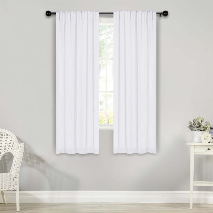 Solid Room Darkening Back Tabs Blackout Curtains, Set of 2