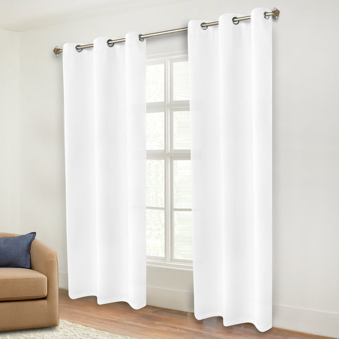 Solid Machine Washable Room Darkening Blackout Curtains, Set of 2