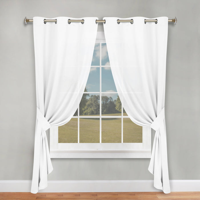 Solid Machine Washable Room Darkening Blackout Curtains, Set of 2