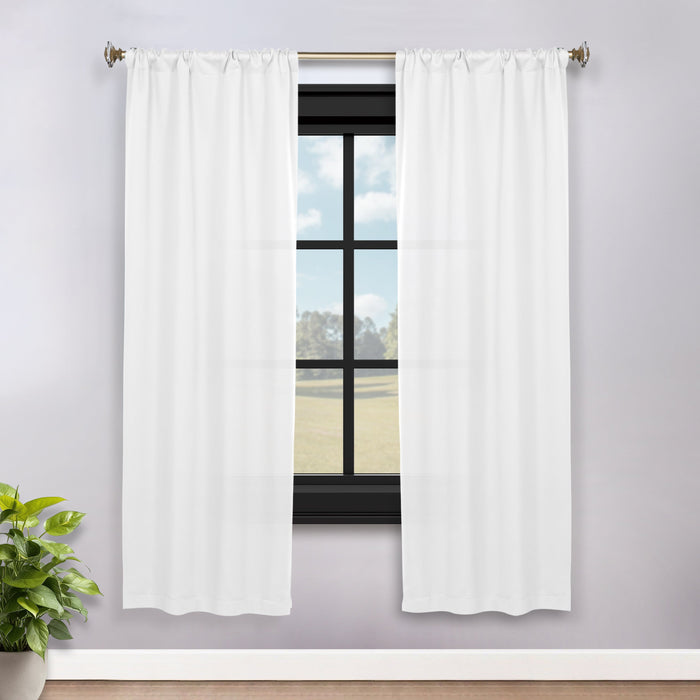 Solid Machine Washable Room Darkening Blackout Curtains, Set of 2