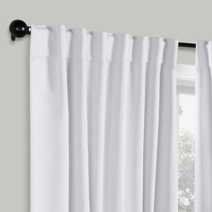 Solid Room Darkening Back Tabs Blackout Curtains, Set of 2